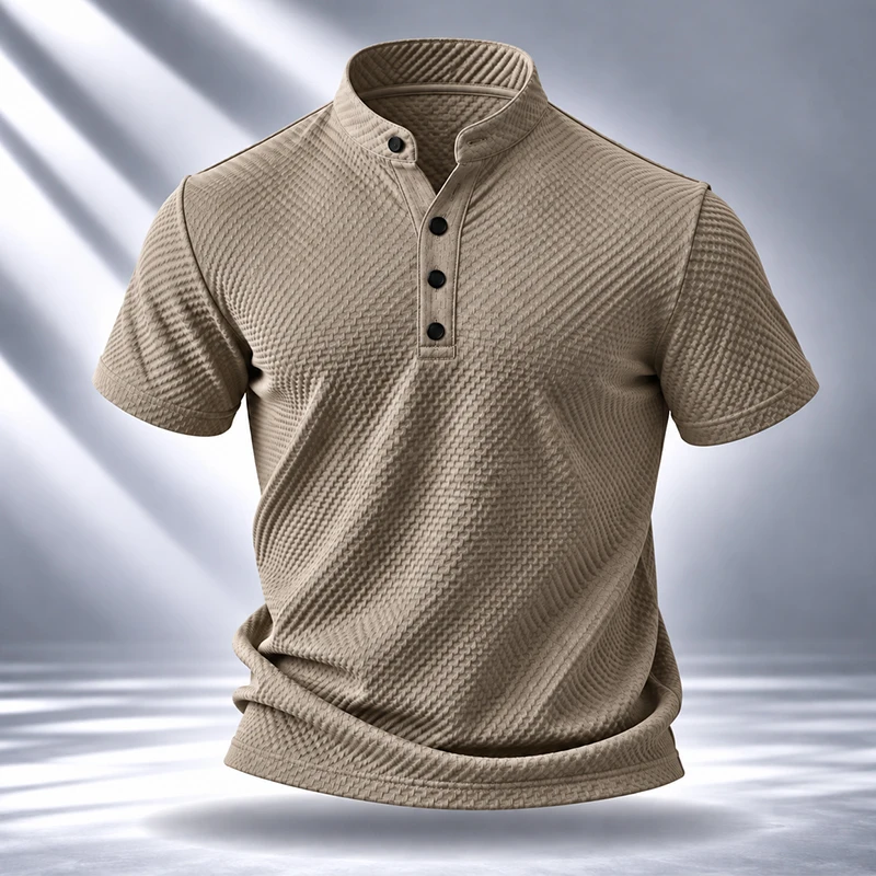 Embroidery Online - Hochwertige Verarbeitung, Herrenhemd mit Waffelstruktur und