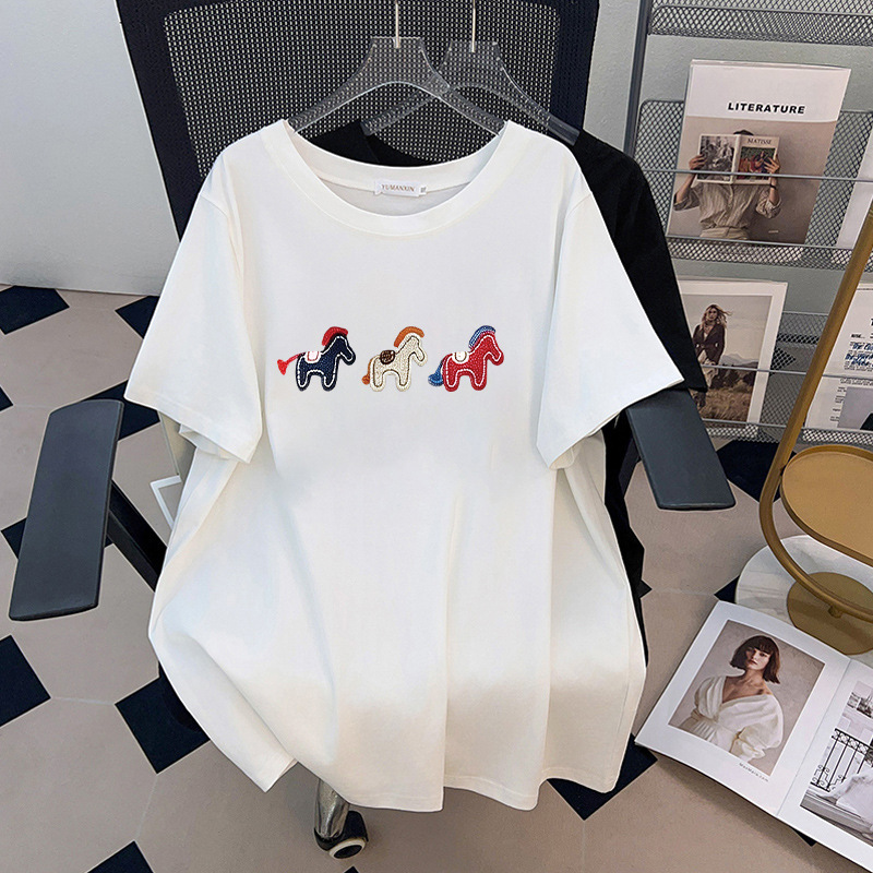 170 kg Übergröße Damen-T-Shirt – Embroidery Cotton Shirt Bewertung und Preis