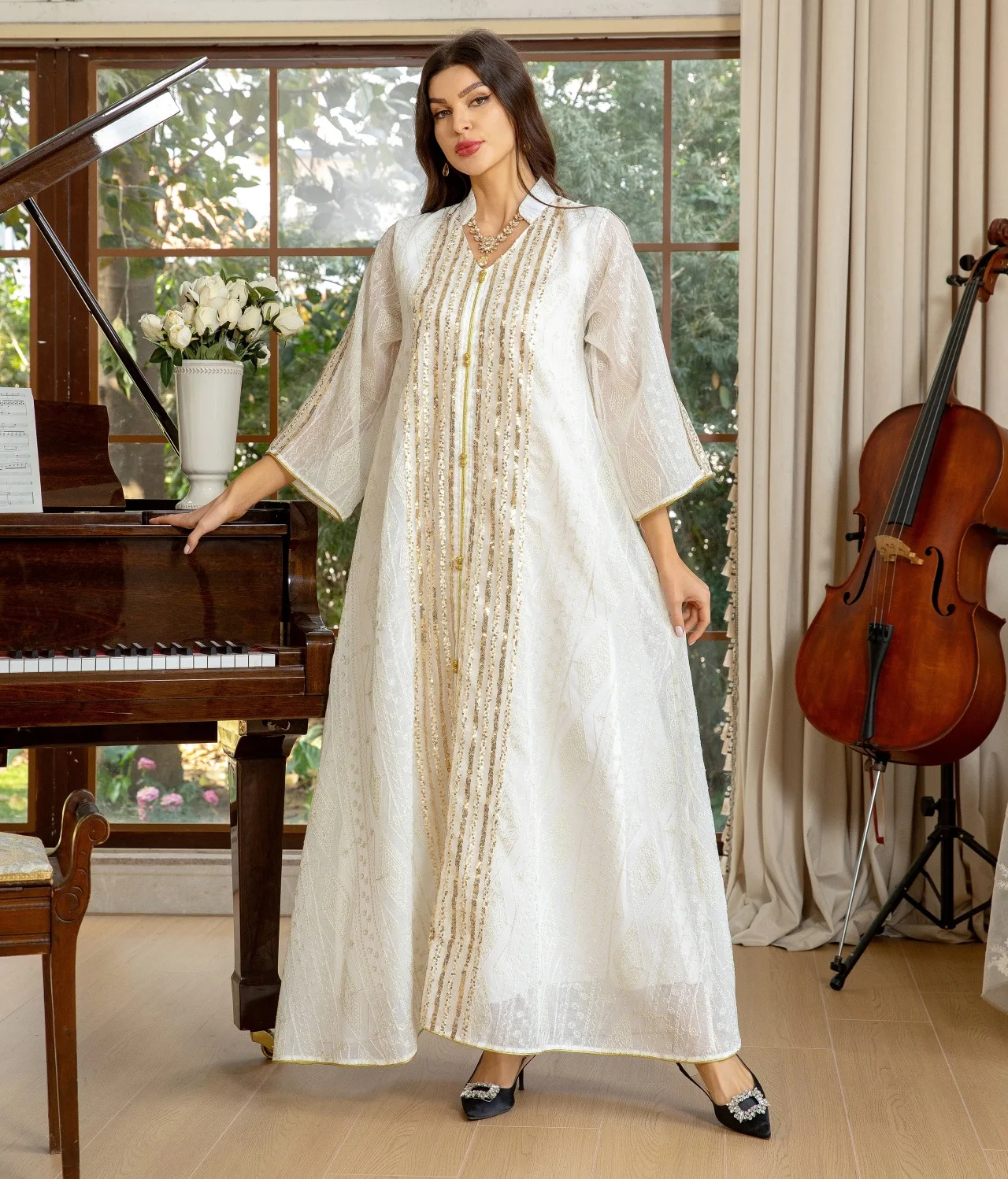 Eid Abaya Stickerei Pailletten – Embroidery Kebaya Bewertung und Preis
